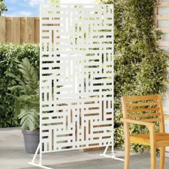 vidaXL Privacyscherm 100 x 50 x 180 cm Staal Wit