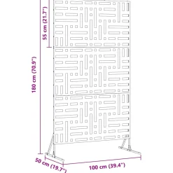 vidaXL Privacyscherm 100 x 50 x 180 cm Staal Wit