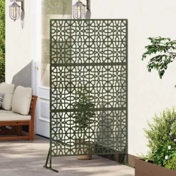 vidaXL Privacyscherm 100 x 50 x 180 cm Staal Olijfgroen