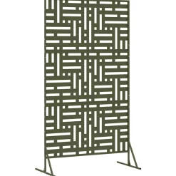 vidaXL Privacyscherm 100 x 50 x 180 cm Staal Olijfgroen