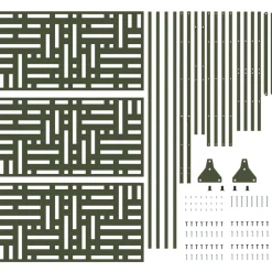 vidaXL Privacyscherm 100 x 50 x 180 cm Staal Olijfgroen