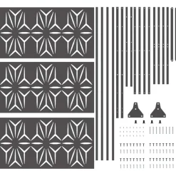 vidaXL Privacyscherm 100 x 50 x 180 cm Staal Zwart