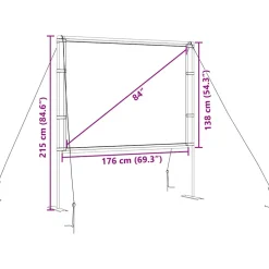 vidaXL Projectiescherm met standaards 84 inch 4:3