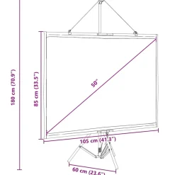 vidaXL Projectiescherm met statief 50 inch 4:3