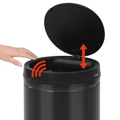 vidaXL Prullenbak met automatische sensor 80 L koolstofstaal zwart
