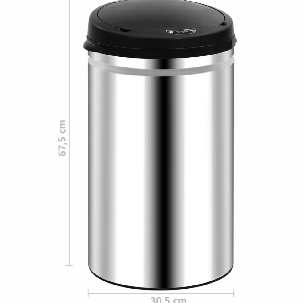 vidaXL Prullenbak met automatische sensor 40 L roestvrij staal