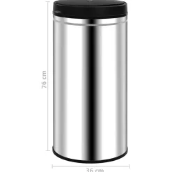 vidaXL Prullenbak met automatische sensor 70 L roestvrij staal