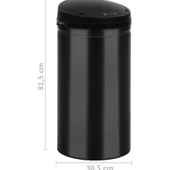 vidaXL Prullenbak met automatische sensor 50 L koolstofstaal zwart