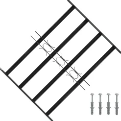 vidaXL Raam Beveiligingsgrill 75.5 x 60 cm Gegalvaniseerd staal