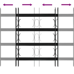 vidaXL Raam Beveiligingsgrill 75.5 x 60 cm Gegalvaniseerd staal