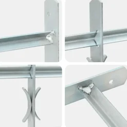 vidaXL Raambeveiliging verstelbaar met 2 dwarsstangen 500-650 mm