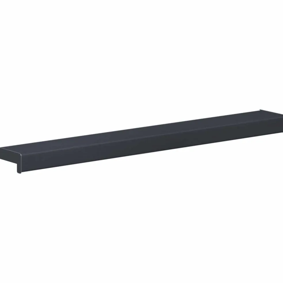 vidaXL Raamsokkel Antraciet met houten nerf 60 x 15 x 4,5 cm PVC