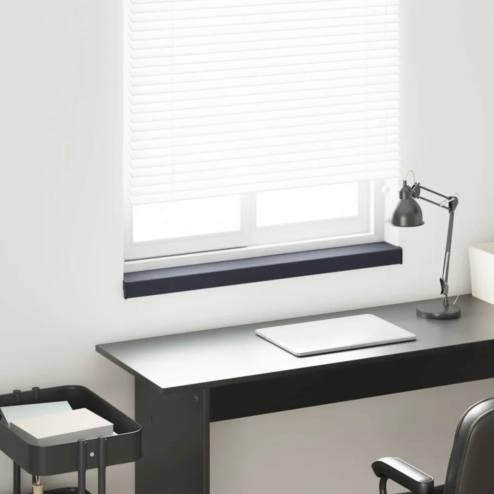 vidaXL Raamsokkel Antraciet met houten nerf 60 x 15 x 4,5 cm PVC