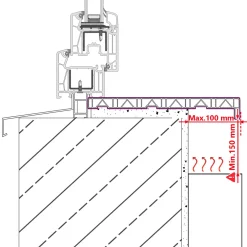 vidaXL Raamsokkel Antraciet met houten nerf 60 x 15 x 4,5 cm PVC