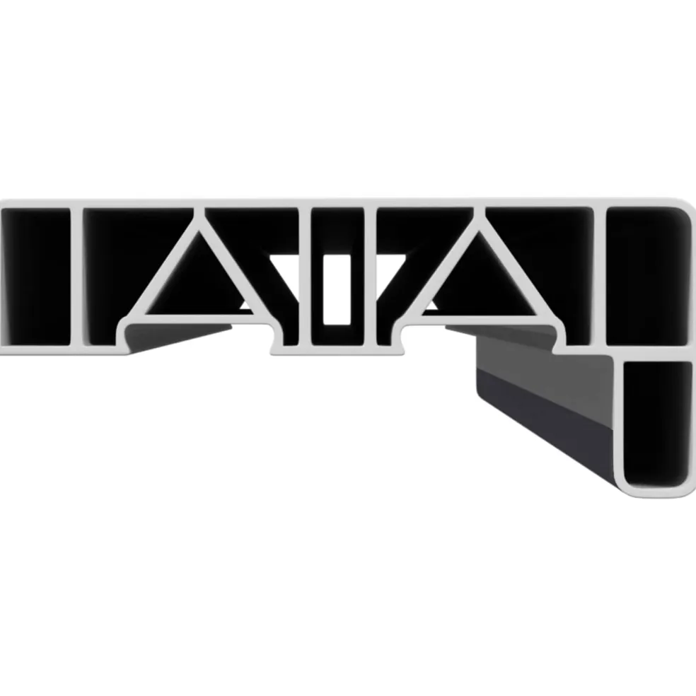 vidaXL Raamsokkel Antraciet met houten nerf 60 x 15 x 4,5 cm PVC