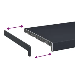 vidaXL Raamsokkel Antraciet met houten nerf 60 x 35 x 4,5 cm PVC