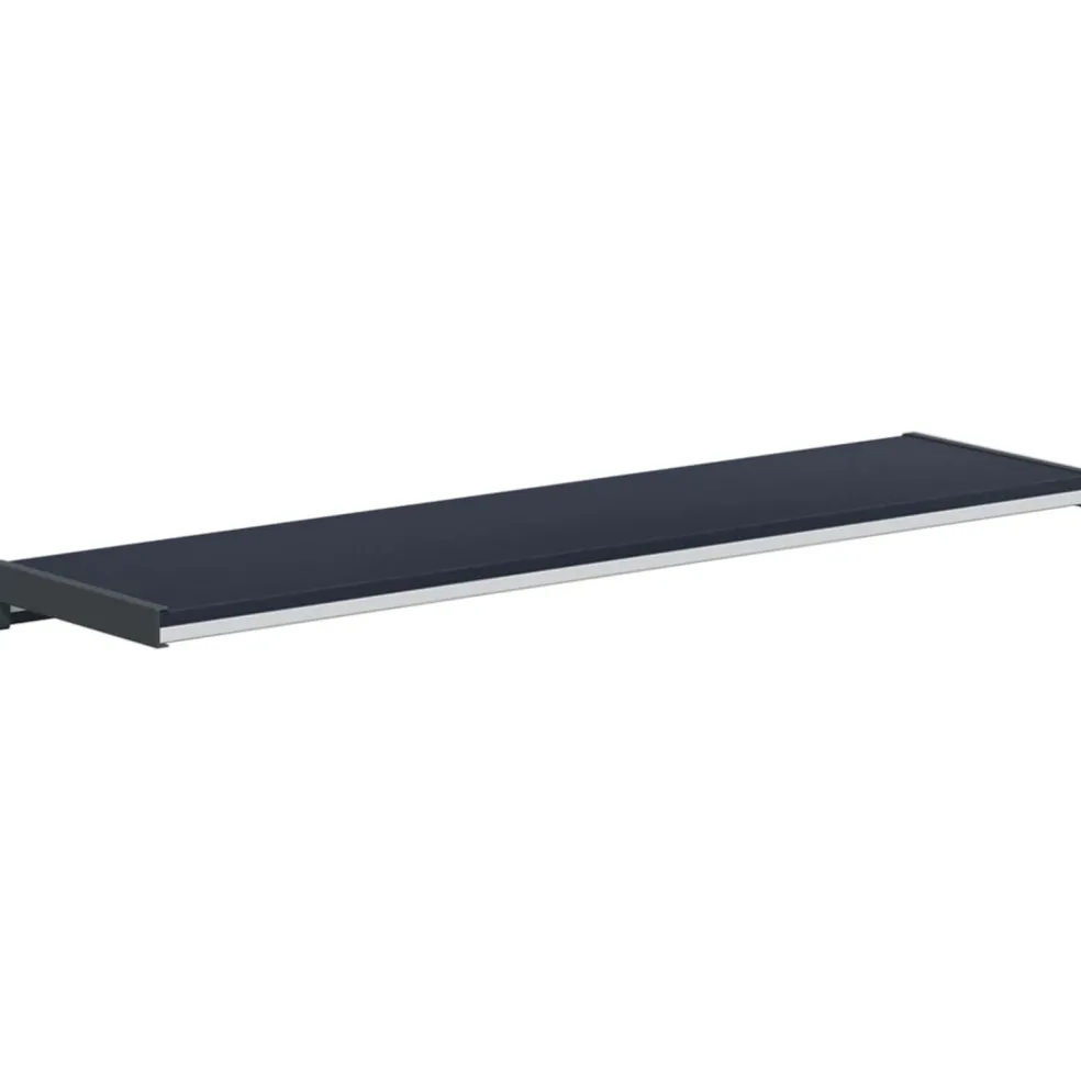 vidaXL Raamsokkel Antraciet met houten nerf 60 x 20 x 4,5 cm PVC