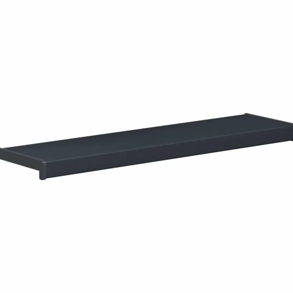 vidaXL Raamsokkel Antraciet met houten nerf 60 x 20 x 4,5 cm PVC