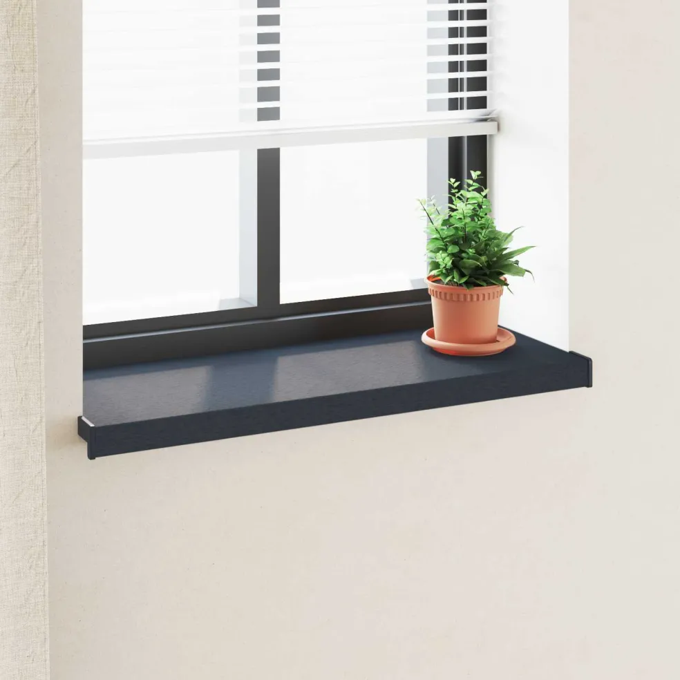 vidaXL Raamsokkel Antraciet met houten nerf 60 x 30 x 4,5 cm PVC