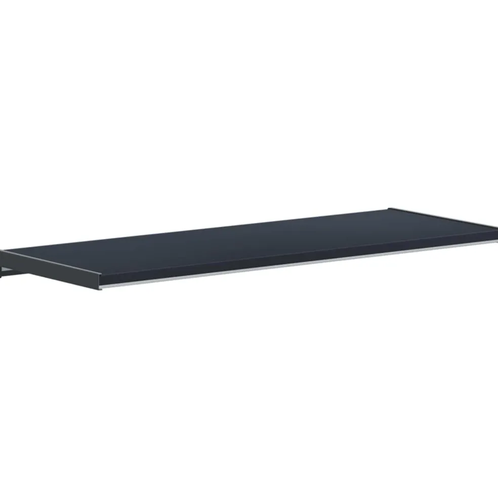 vidaXL Raamsokkel Antraciet met houten nerf 60 x 30 x 4,5 cm PVC
