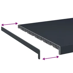 vidaXL Raamsokkel Antraciet met houten nerf 60 x 50 x 4,5 cm PVC