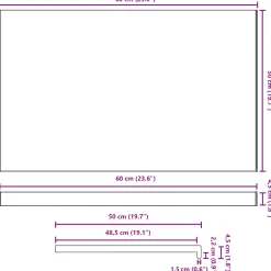 vidaXL Raamsokkel Antraciet met houten nerf 60 x 50 x 4,5 cm PVC
