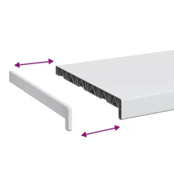 vidaXL Raamsokkel Wit 60 x 30 x 4,5 cm PVC