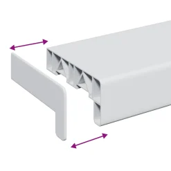 vidaXL Raamsokkel Wit 60 x 10 x 4,5 cm PVC