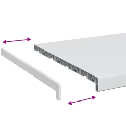 vidaXL Raamsokkel Wit 60 x 45 x 4,5 cm PVC