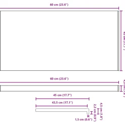 vidaXL Raamsokkel Wit 60 x 45 x 4,5 cm PVC