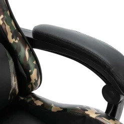 vidaXL Racestoel kunstleer zwart en camouflage