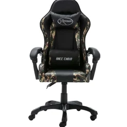 vidaXL Racestoel kunstleer zwart en camouflage