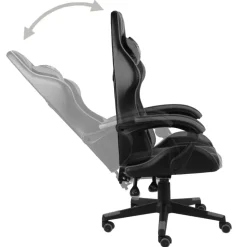 vidaXL Racestoel kunstleer zwart en grijs