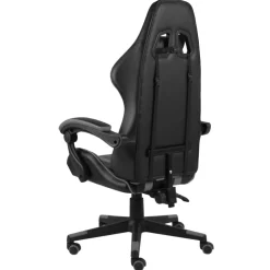 vidaXL Racestoel kunstleer zwart en grijs