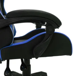 vidaXL Racestoel met RGB LED-verlichting kunstleer blauw en zwart