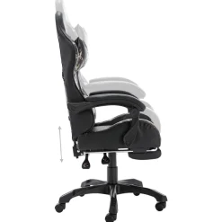 vidaXL Racestoel met voetensteun kunstleer zwart en camouflage
