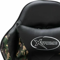 vidaXL Racestoel met voetensteun kunstleer zwart en camouflage