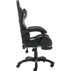 vidaXL Racestoel met voetensteun kunstleer zwart en camouflage