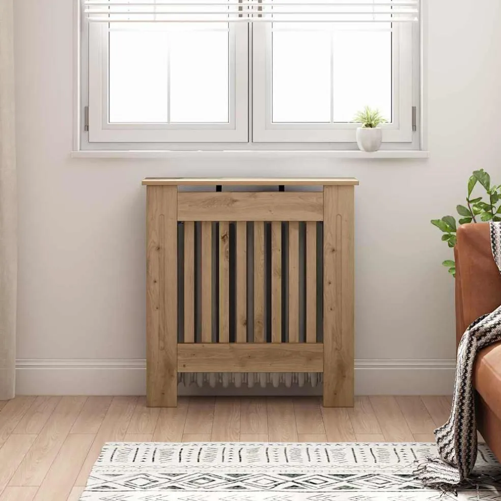 vidaXL Radiatorafdekking Artisanaal eiken 78 x 19 x 81,5 cm