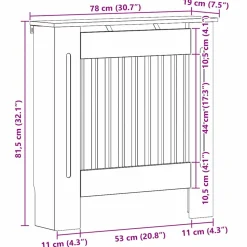 vidaXL Radiatorafdekking Artisanaal eiken 78 x 19 x 81,5 cm
