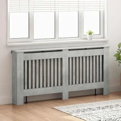 vidaXL Radiatorafdekking Betongrijs 172 x 19 x 81,5 cm Bewerkt hout