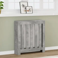 vidaXL Radiatorafdekking Betongrijs 78 x 20 x 82 cm Bewerkt hout