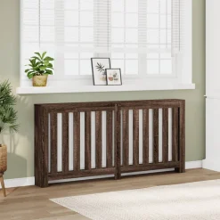 vidaXL Radiatorafdekking Bruin eiken Bewerkt hout