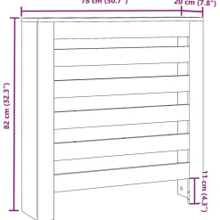 vidaXL Radiatorafdekking Gerookt eiken 78 x 20 x 82 cm Bewerkt hout