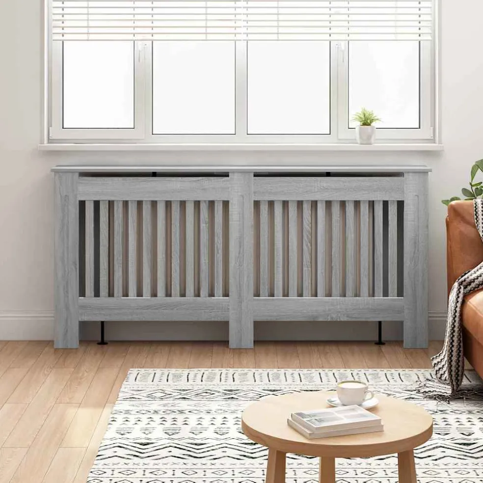 vidaXL Radiatorafdekking Grijs Sonoma 172 x 19 x 81,5 cm Bewerkt hout