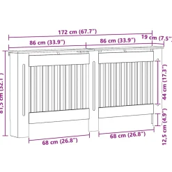 vidaXL Radiatorafdekking Grijs Sonoma 172 x 19 x 81,5 cm Bewerkt hout