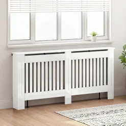 vidaXL Radiatorafdekking Hoogglans Wit 172 x 19 x 81,5 cm Bewerkt hout