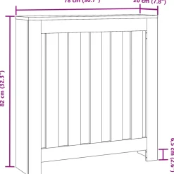 vidaXL Radiatorafdekking Oud hout 78 x 20 x 82 cm Bewerkt hout