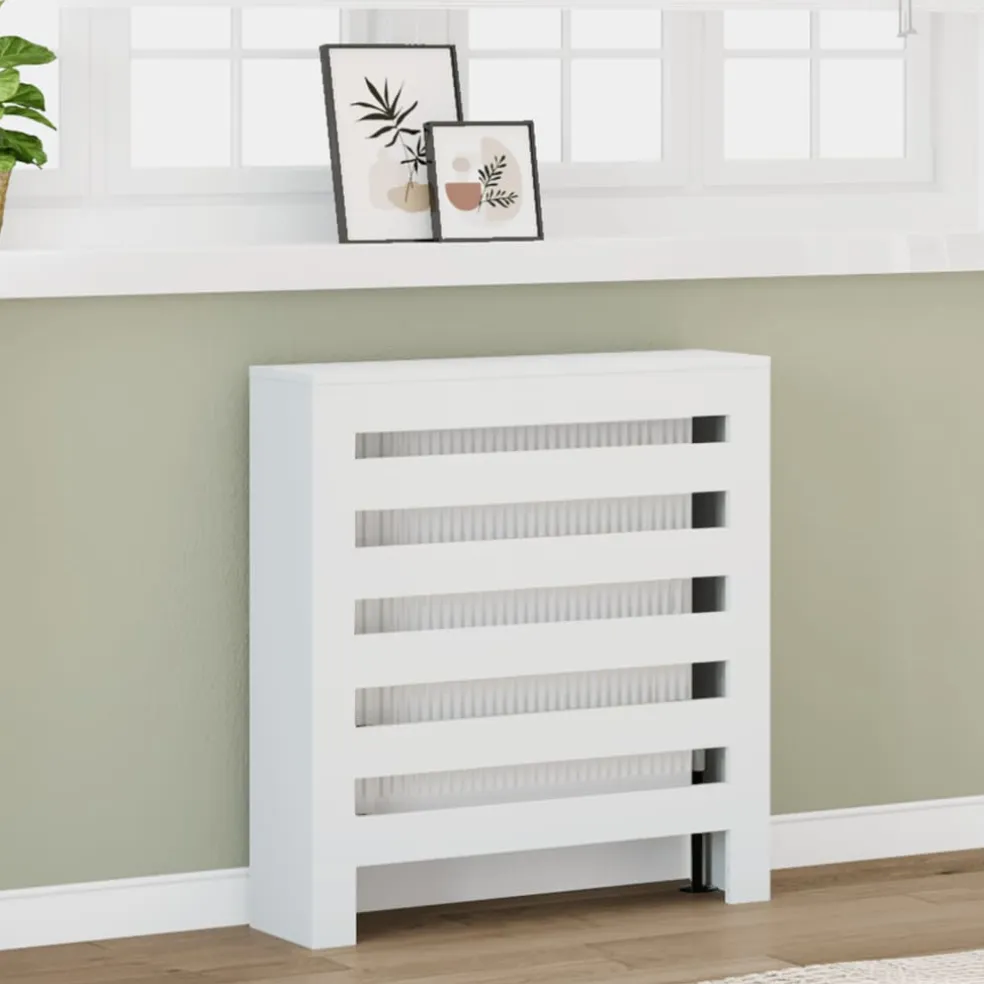 vidaXL Radiatorafdekking Wit 78 x 20 x 82 cm Bewerkt hout