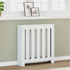 vidaXL Radiatorafdekking Wit 78 x 20 x 82 cm Bewerkt hout